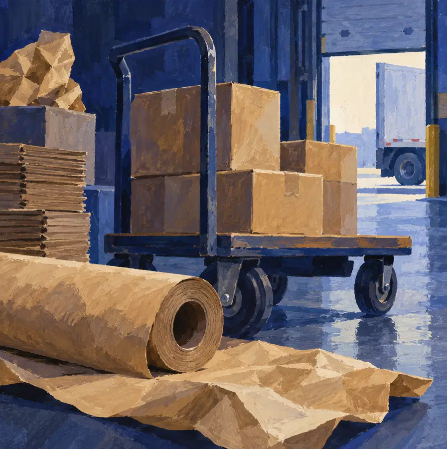 Illustration of distribution businesses equipment and workspace